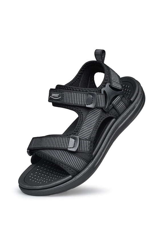 Boys Sandals Open Toe Lightweight Water Sports Beach Summer Shoes for Little Big Kid Black