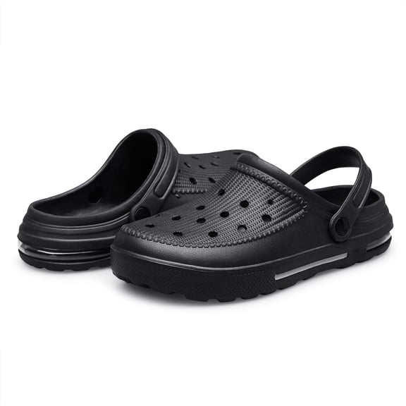 BNRSHOE Mens Clogs Slip-on Garden Shoes Comfortable Sandals Lightweight Slippers Beach Shoes Black