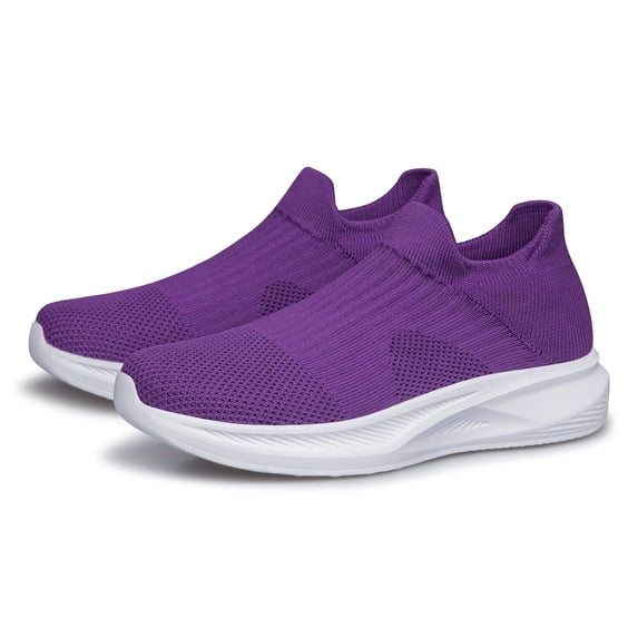 BNRSHOE Walking Shoes Women's Mesh Sock Casual Sneakers Lightweight Comfy Flats Purple