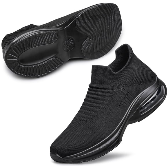 BNRSHOE Womens Sock Walking Shoes Slip On Lightweight Comfort Casual Running Sneakers Black