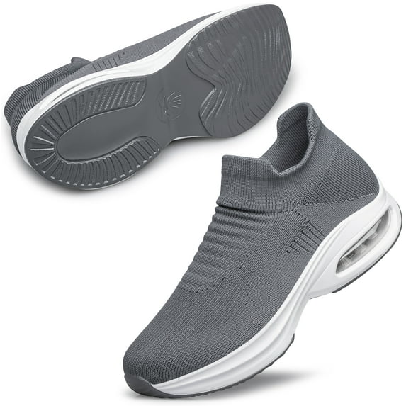 BNRSHOE Womens Sock Walking Shoes Slip On Lightweight Comfort Casual Running Sneakers Dark Gray