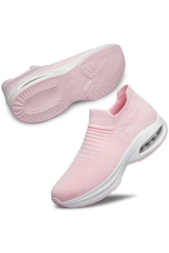 Womens Sock Walking Shoes Slip On Lightweight Comfort Casual Running Sneakers Pink