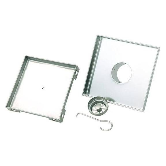 BNSDC16 Contemporary/Modern Invisible Style 304 Tile Insert Square Shower Drain, 6" X 6", Brushed Stainless