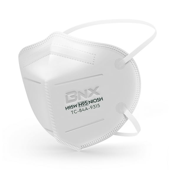 BNX N95 White Respirator Face Mask, 20-Pack, Model H95W