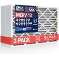 thumbnail image 1 of BNX TruFilter 16x25x4 (15.5’’ x 24.5’’ x 3.63‘’ Slim Fit) MERV 13 Air Filter (2-Pack) - MADE IN USA - Air Conditioner HVAC AC Furnace Filters Health, Allergies, Mold, Bacteria, Smoke, MPR 1900 FPR 10, 1 of 5