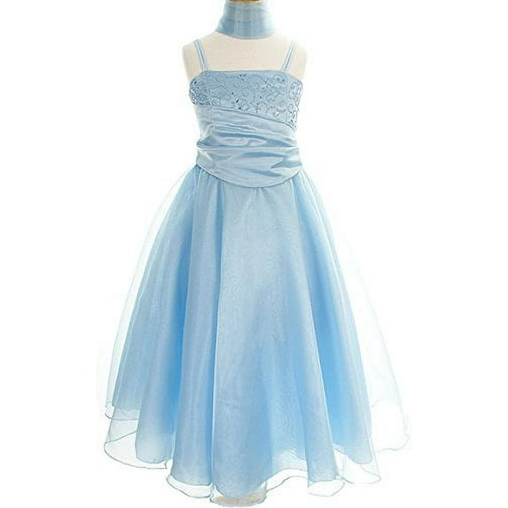 BNY Corner Flower Girl Dress Corset Back Baby Blue 10 HC1568