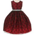 thumbnail image 1 of BNY Corner Flower Girl Dress Overlay Lace & Rhinestone Belt Red 14 1132BT, 1 of 1