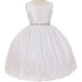 thumbnail image 1 of BNY Corner Flower Girl Dress Overlay Lace & Rhinestone Belt White 4 1132BT, 1 of 1