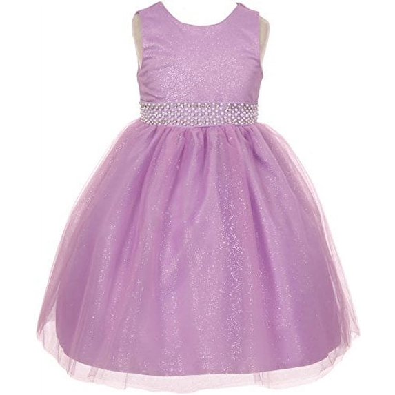 BNY Corner Flower Girl Dress Sparkly Tulle & Pearl Waist Line Little Girl Coral 8 TR.1031