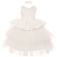 thumbnail image 1 of BNY Little Girls Rhinestones Satin Tulle Baby Infant Toddler Flower Girl Dress Ivory 4T TR 029 BNY Corner, 1 of 3