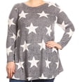 thumbnail image 1 of BNY Women Plus Size Long Sleeve Pocket Jersey Knit Tonic Top Tee Shirt USA Grey 1XL B517 STA BNY Corner, 1 of 4