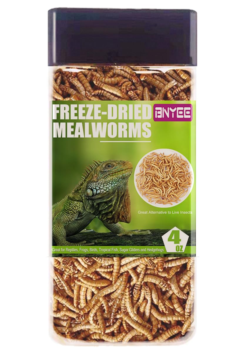 BNYEE Tasty Freeze Dried MMF7 Mealworms Reptile Worms Food for Turtles