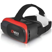 BNext VR Headset Compatible with Android & iPhone - Universal Virtual Reality Goggles for Kids & Adults - Red 3D VR Glasses