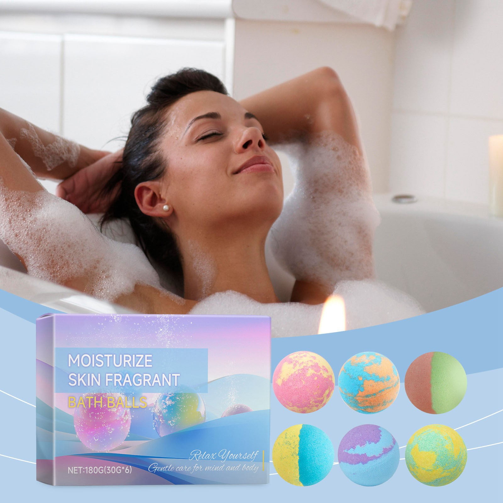 BNisBM, Bath Bombs Gift Set Ultra Bubble XXL Fizzies (6 X 4.1 Oz) With