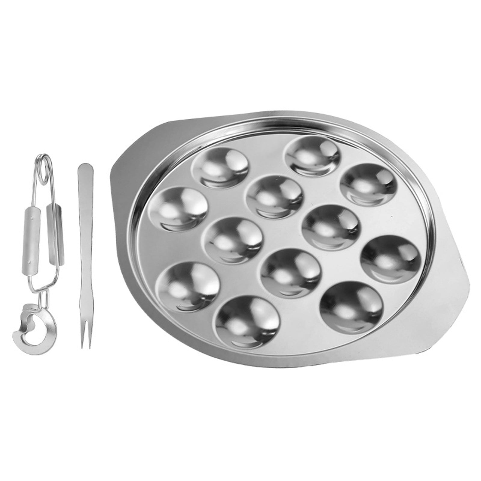 BNisBM, Set Dish Utensils Escargot Baking Tray Cooking Set Dish Steel