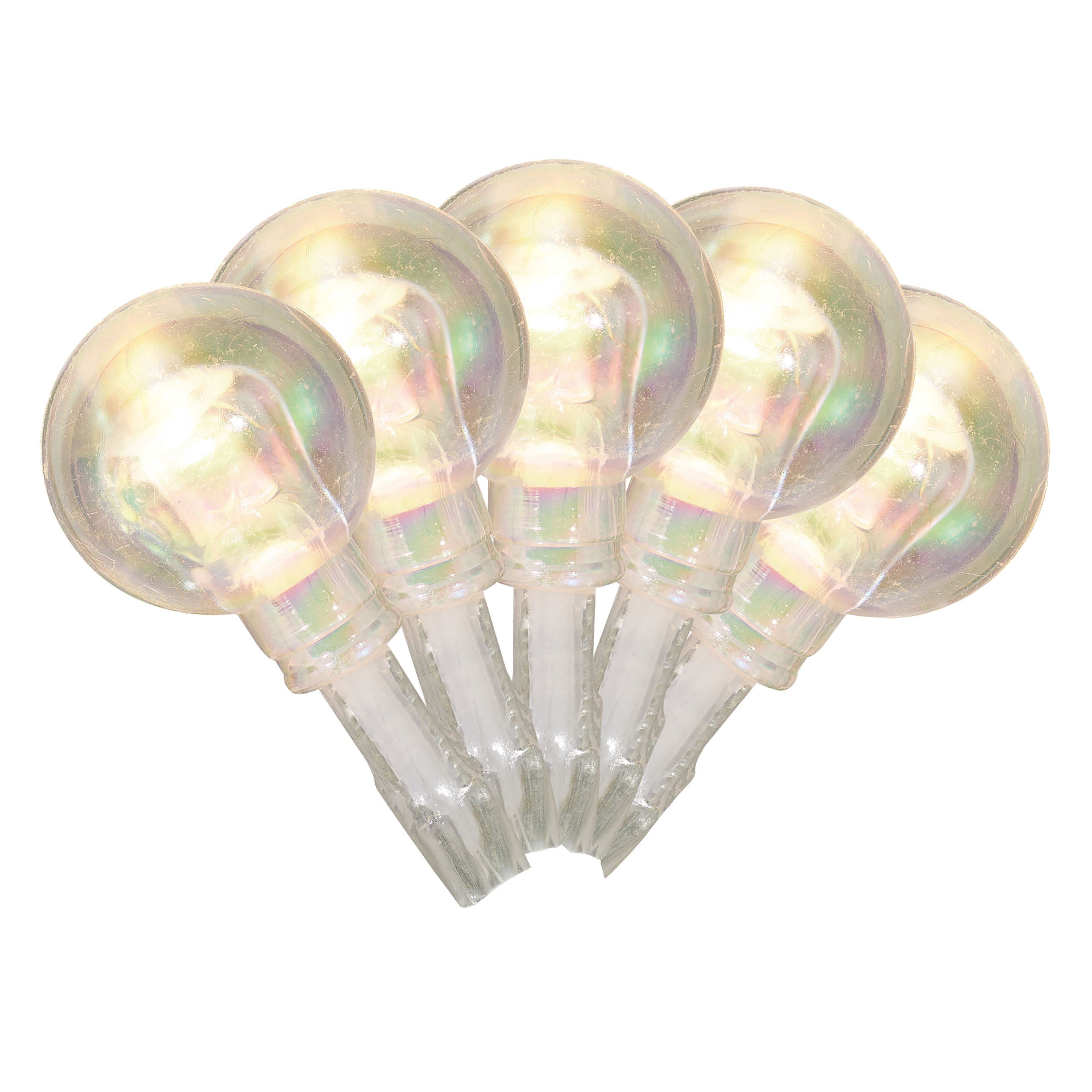 Indoor 20-Count Battery-Operated LED G15 Christmas String Lights, Warm White, Transparent Wire, 7.9', by Holiday Time