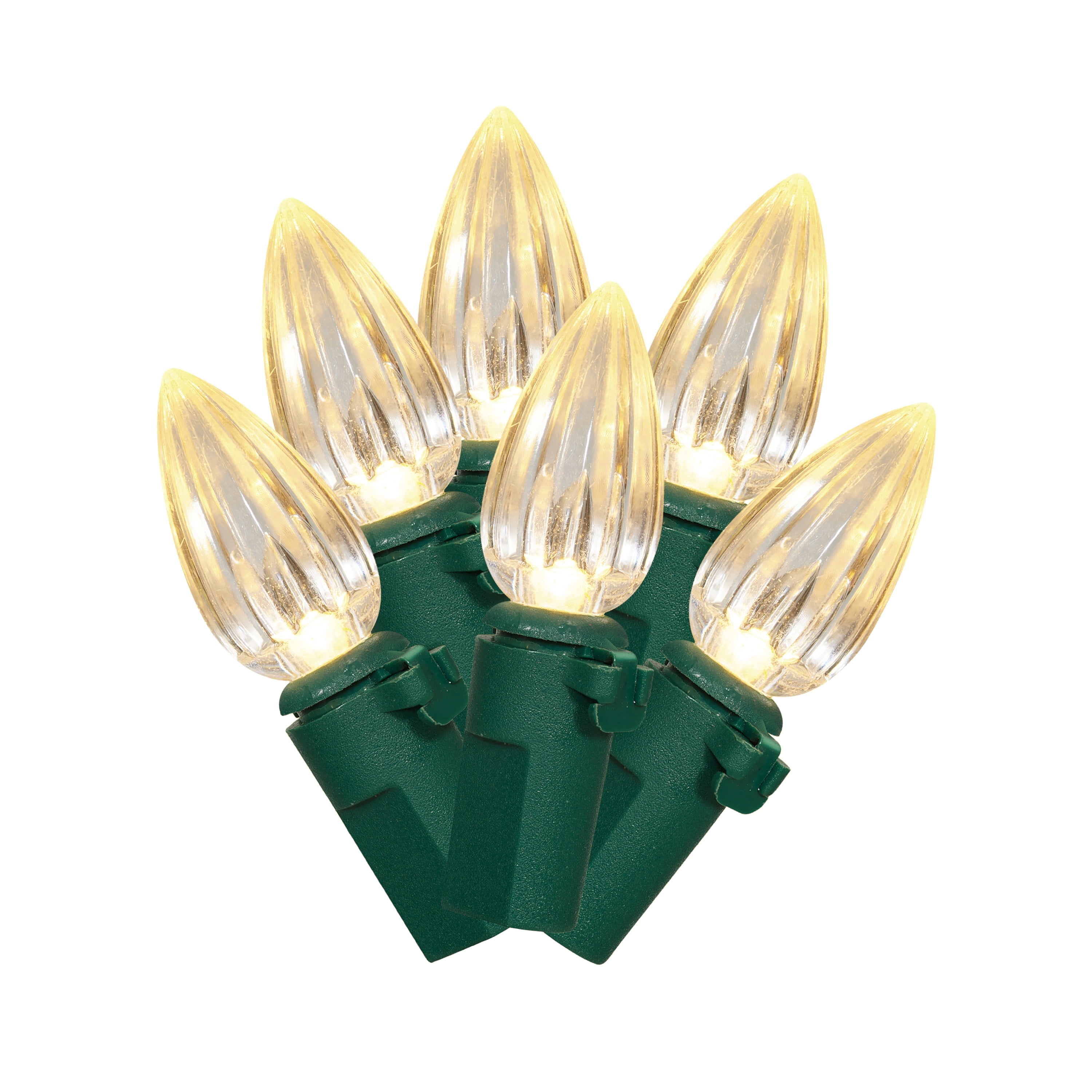 Indoor 20-Count Battery-Operated LED Vertical-Cut C3 Christmas String Lights, Warm White, Green Wire, 6.33', by Holiday Time