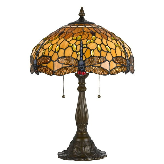 Cal Lighting 60Wx2 Tiffany Tb Lp,Zinc Cast Base