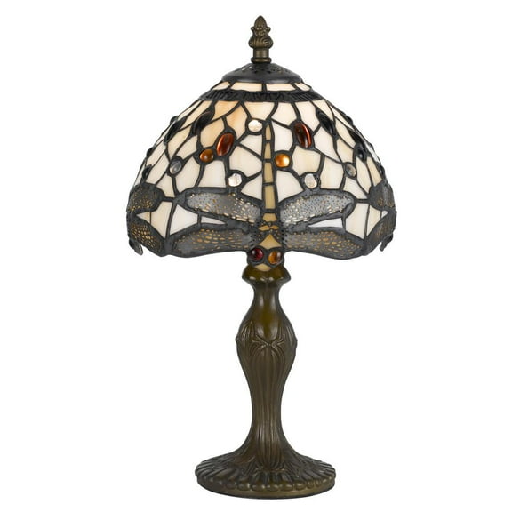 Cal Lighting Tiffany 8.25" Transitional Metal Accent Lamp in Antique Brass