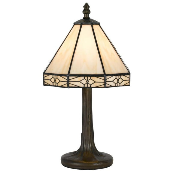Cal Lighting Tiffany 6.75" Transitional Metal Accent Lamp in Antique Brass