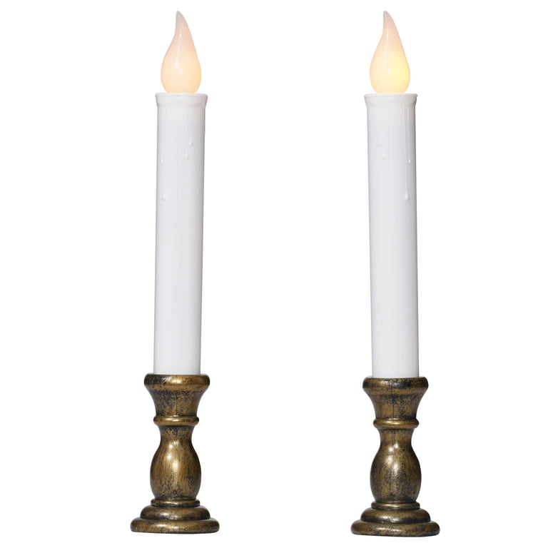 Indoor Battery-Operated LED Candle Lamps, Yellow, 2 Count, by