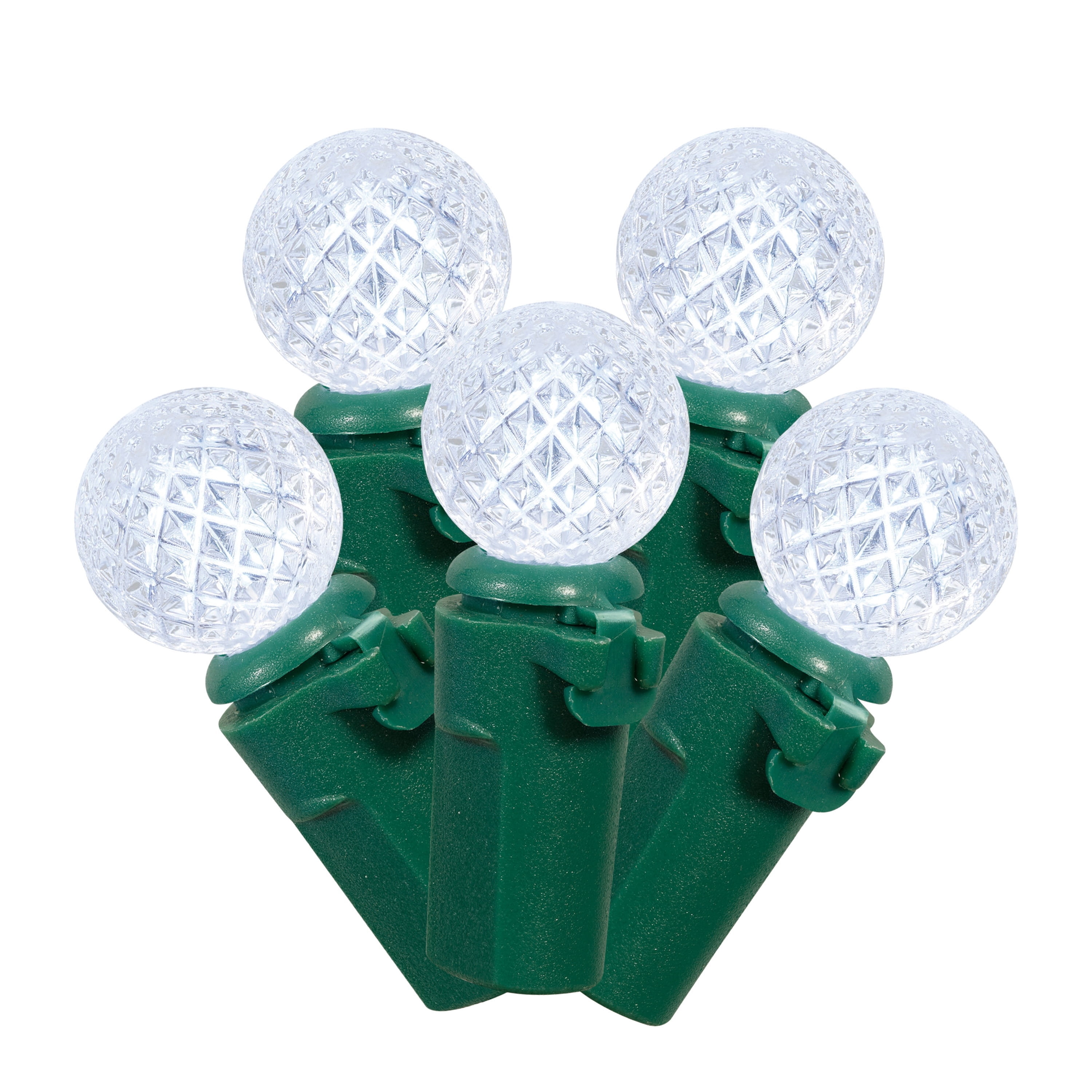 Indoor/Outdoor 50-Count LED 8-Function G12 Christmas String Lights, Cool White, Green Wire, 12.5', by Holiday Time