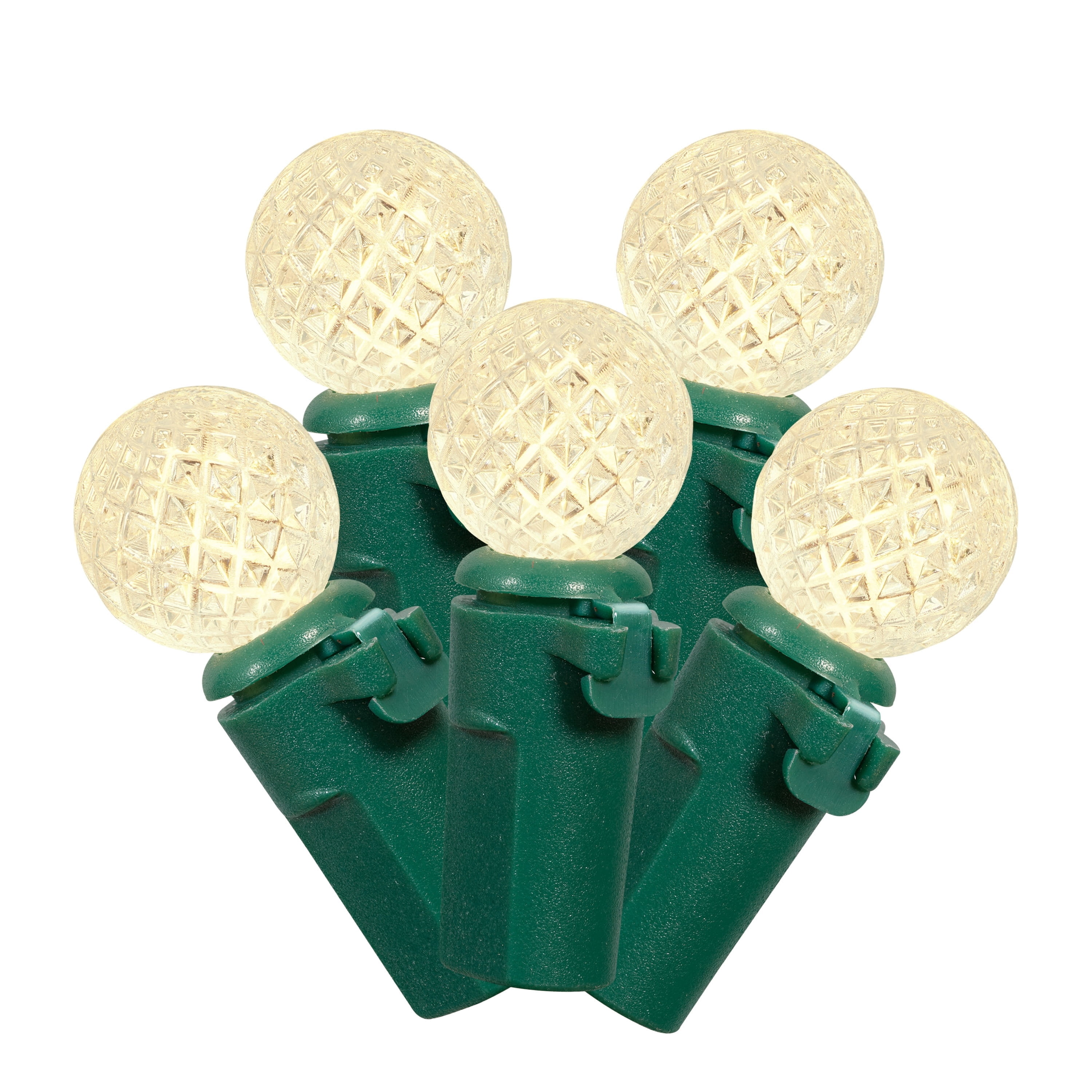 Indoor/Outdoor 50-Count LED 8-Function G12 Christmas String Lights, Warm White, Green Wire, 12.5', by Holiday Time