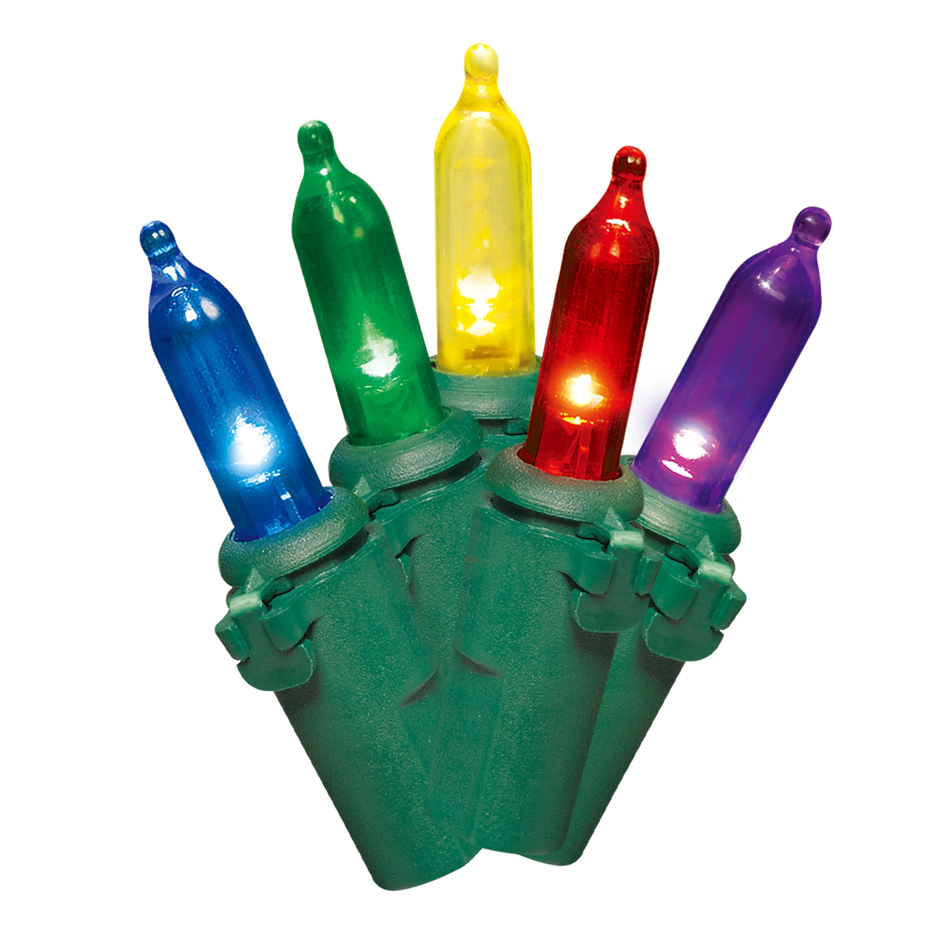 Indoor/Outdoor 50-Count LED 8-Function Mini Christmas String Lights, Multicolor, Green Wire, 12.5', by Holiday Time