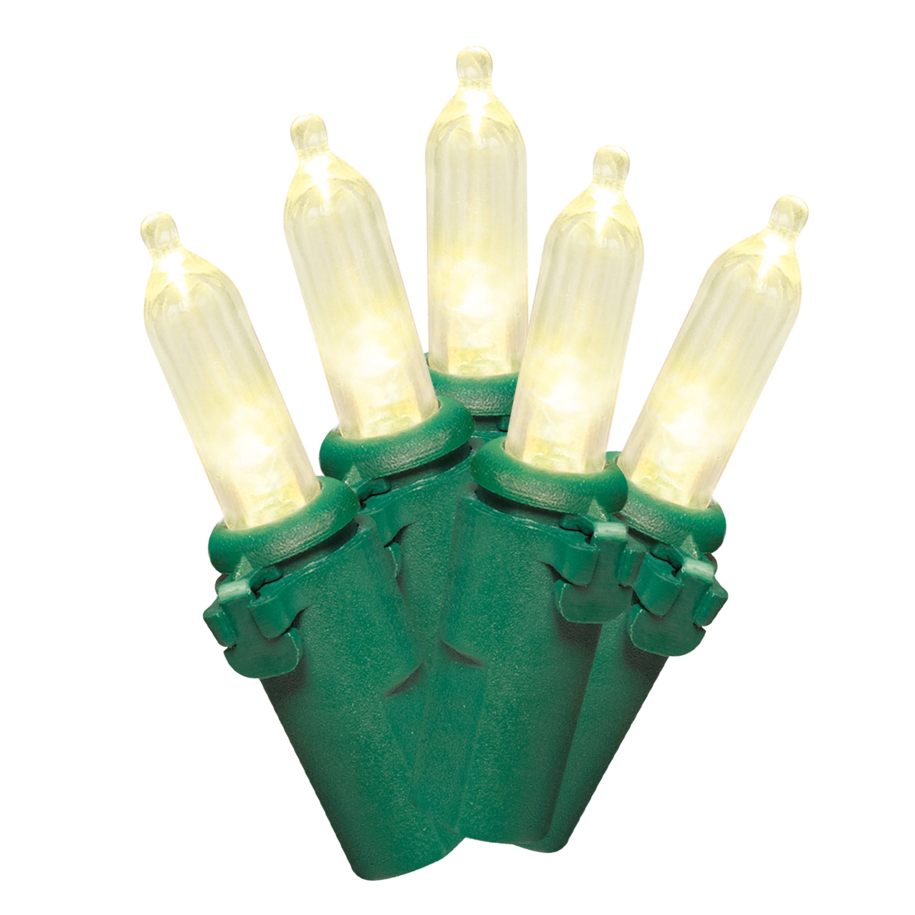 Indoor/Outdoor 50-Count LED 8-Function Mini Christmas String Lights, Warm White, Green Wire, 12.5', by Holiday Time