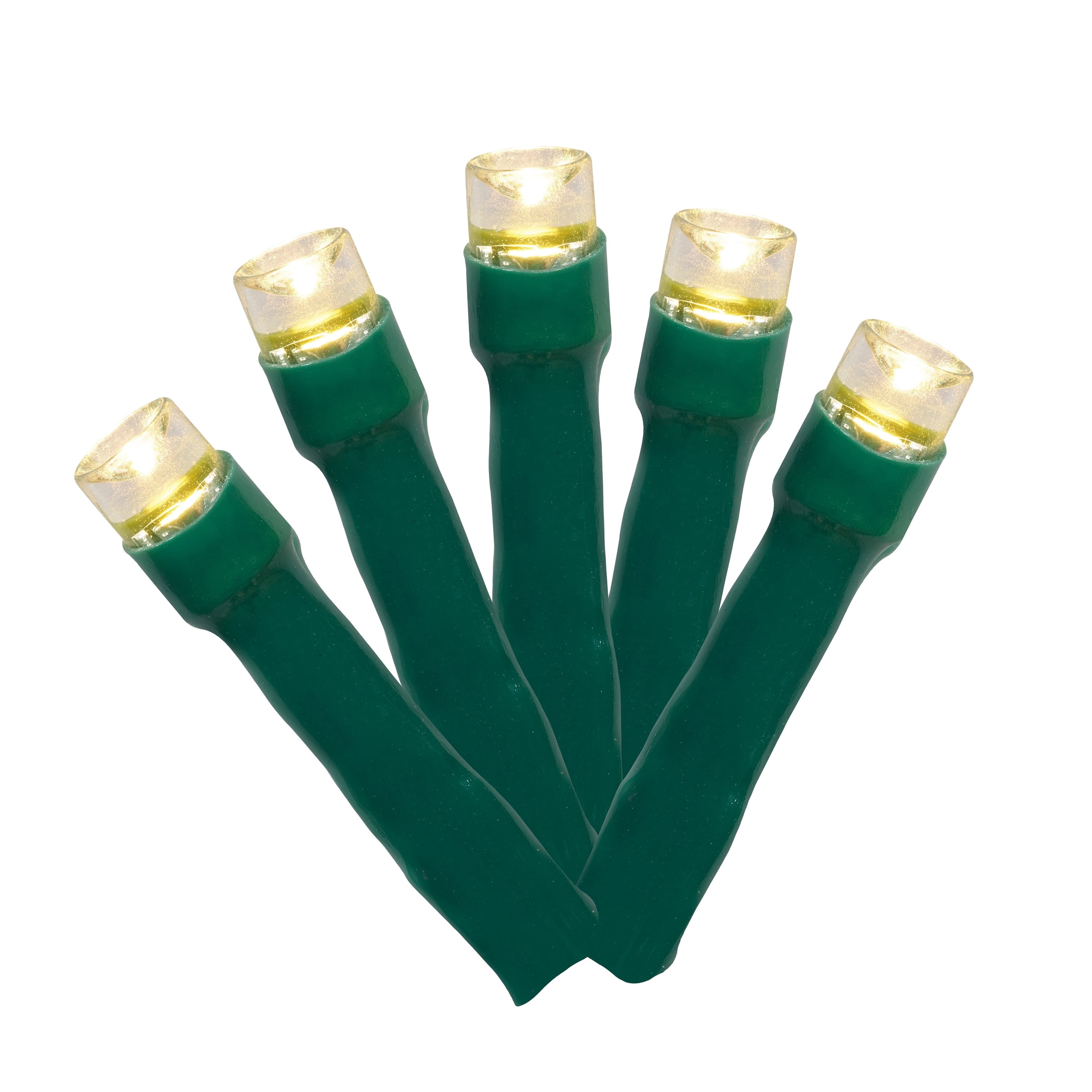 Indoor/Outdoor 50-Count Battery-Operated LED 8-Function Micro Christmas String Lights, Warm White, Green Wire, 12.5', by Holiday Time