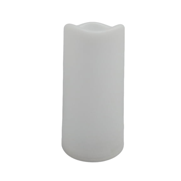 Indoor Battery-Operated LED Plastic Flameless Pillar Candle, White, 6", by Holiday Time