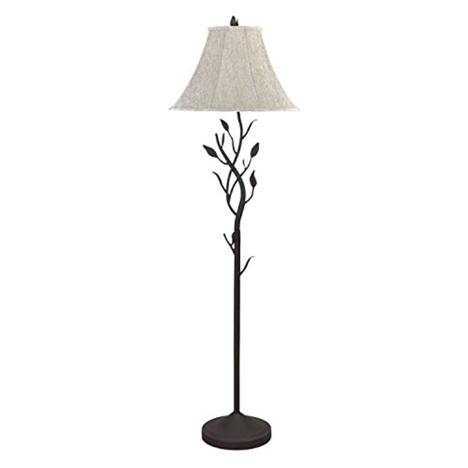 Athos Matte Black Hand Forged Iron Floor Lamp with White Shade