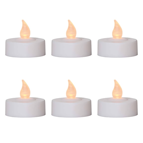 Indoor Battery-Operated LED Tealight Candles, White, 6 Count, by Holiday Time