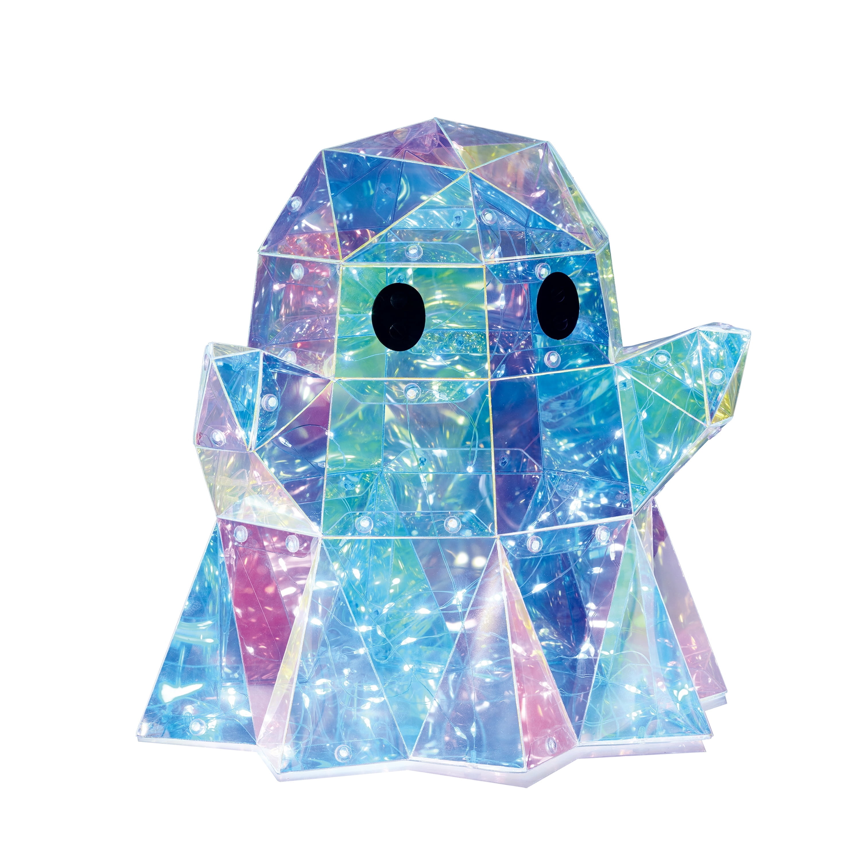 Indoor/Outdoor Battery-Operated LED Prismatic Ghost Decoration, Multicolor, 9.8", Halloween by Way To Celebrate