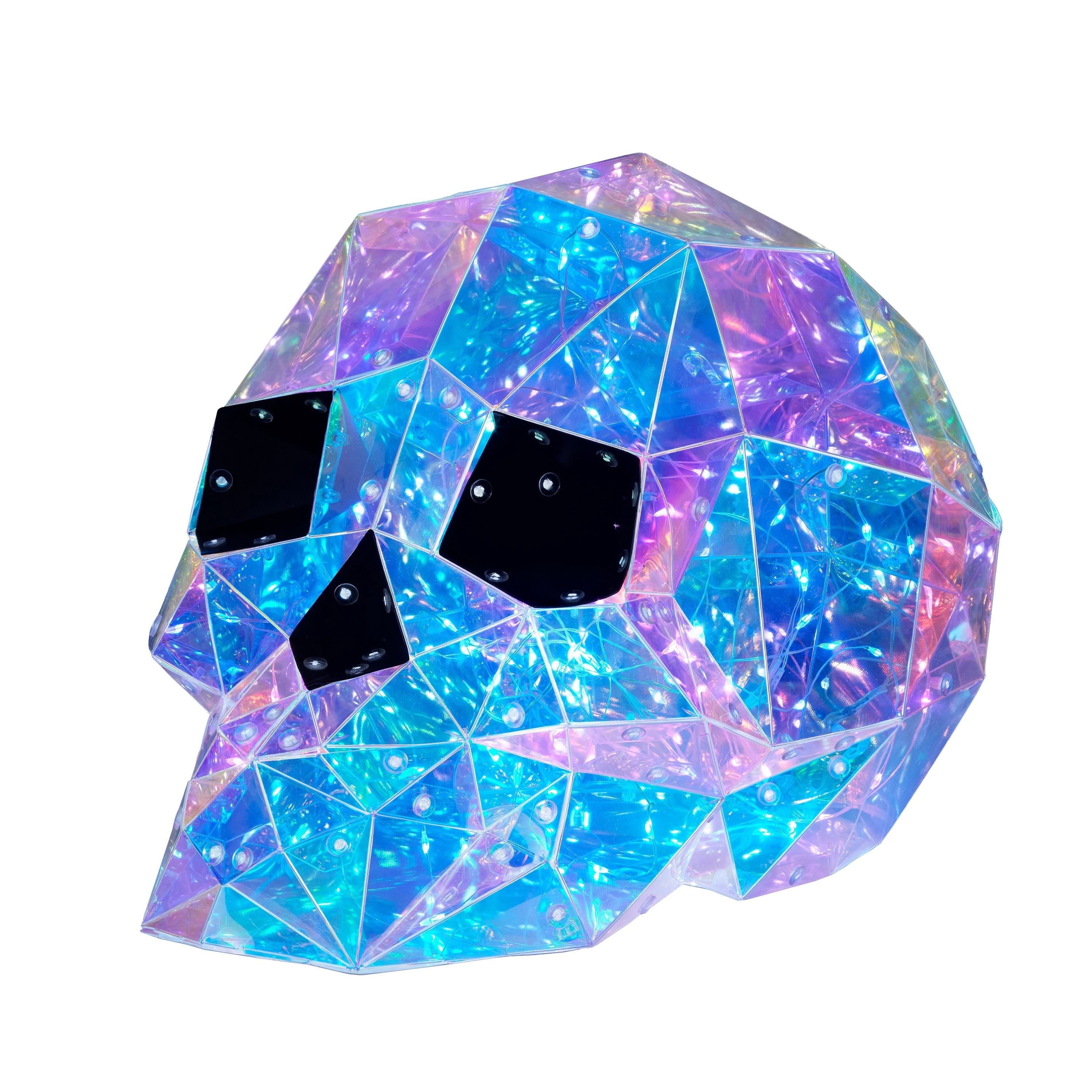 Indoor/Outdoor Battery-Operated LED Prismatic Skull, Multicolor, 8.3", Halloween by Way To Celebrate