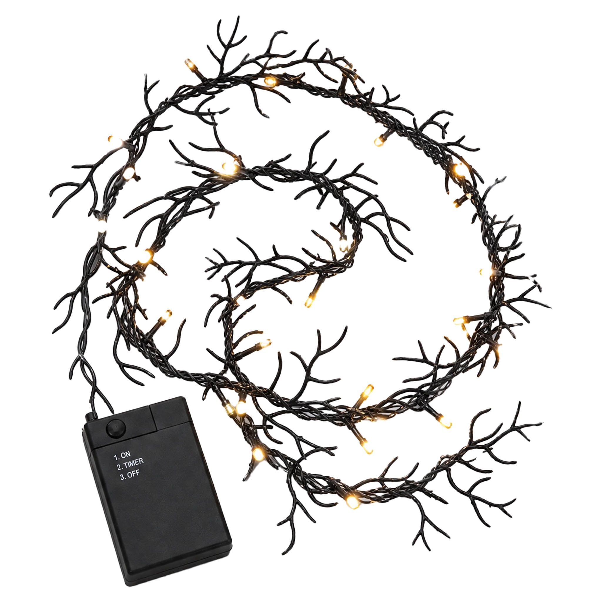Indoor 36-Count Battery-Operated LED Garland Lights, Warm White, 5', Halloween by Way To Celebrate