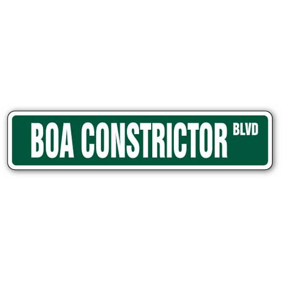 BOA CONSTRICTOR Street Sign novelty reptile snake lover animal | Indoor/Outdoor |  18" Wide