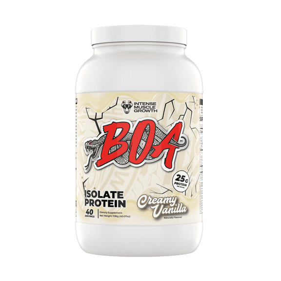 BOA Isolate Protein - Low-Sodium Whey Protein Isolate 25g of Protein per Scoop - (Creamy Vanilla - 40 Servings)