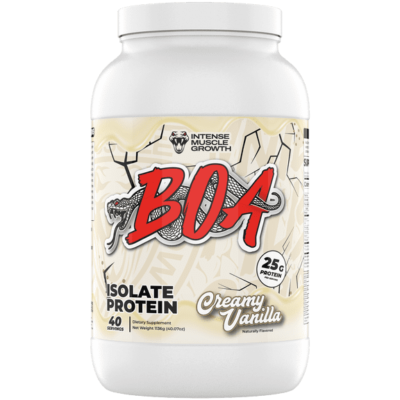 BOA Isolate Protein, Low-Sodium Whey Protein Isolate, 40 Servings, Creamy Vanilla
