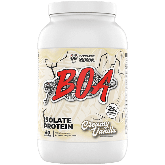 BOA Isolate Protein, Low-Sodium Whey Protein Isolate, 40 Servings, Creamy Vanilla