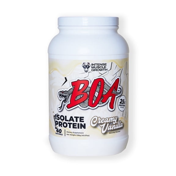BOA Isolate Protein, Low-Sodium Whey Protein Isolate, 40 Servings, Creamy Vanilla