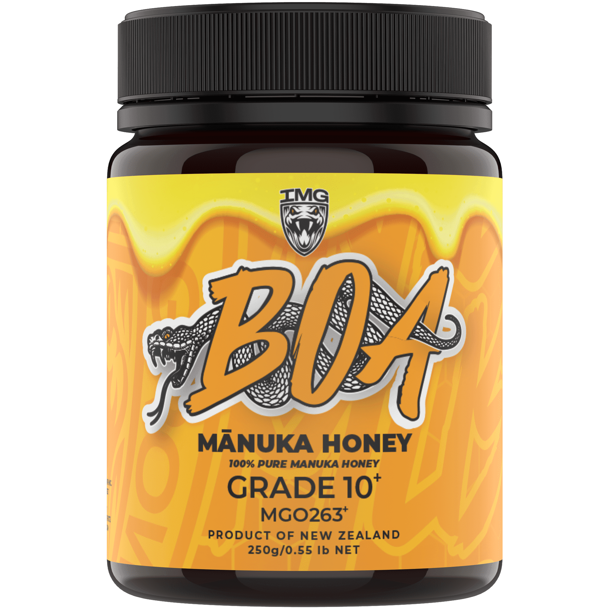 BOA Manuka Honey Grade 10+ (MGO 263+) – 100% Pure New Zealand Honey – Natural Raw Honey – 250g (8.8 oz)