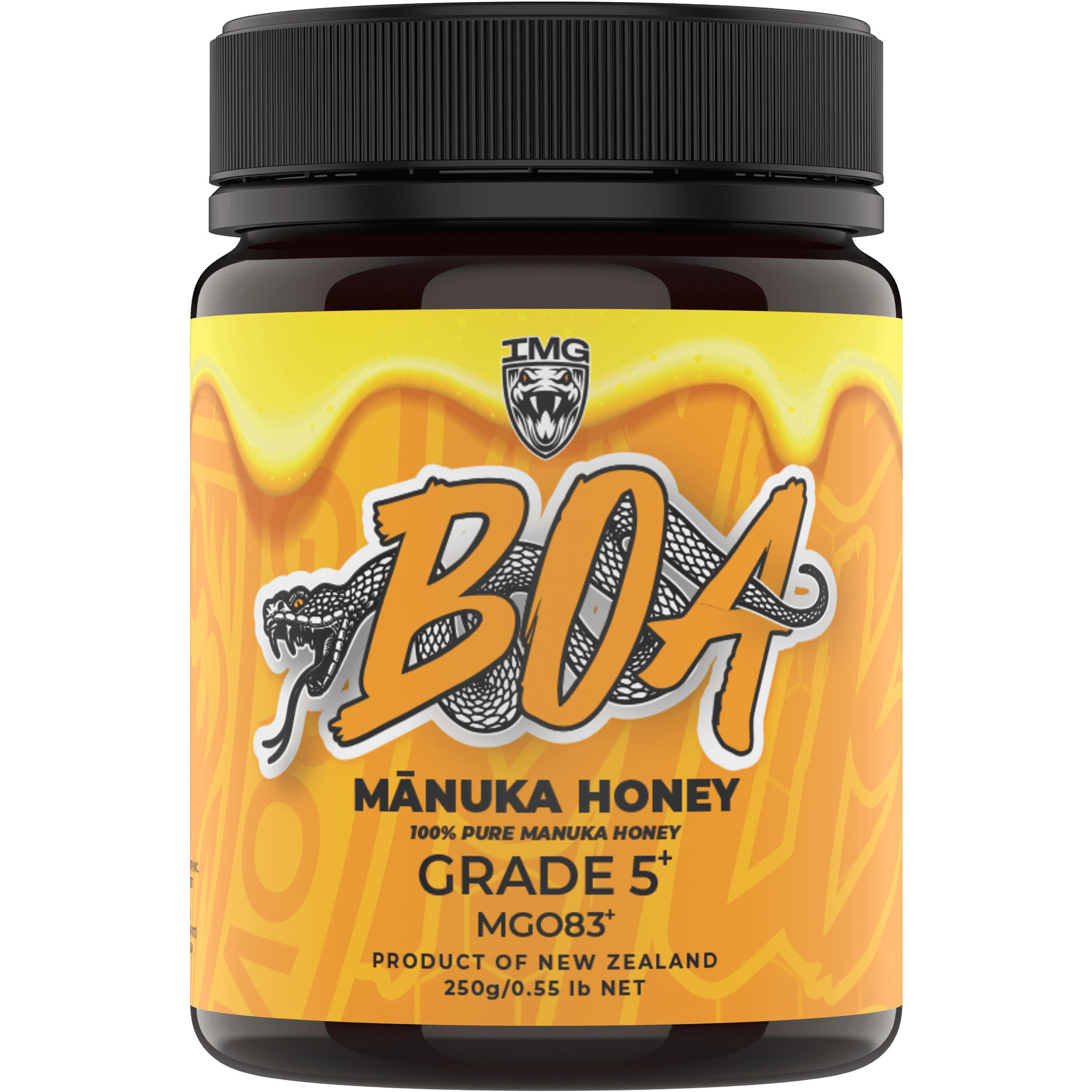 BOA Manuka Honey Grade 5+ MGO 83+ – 100% Pure New Zealand Honey – Natural Raw Honey – 250g