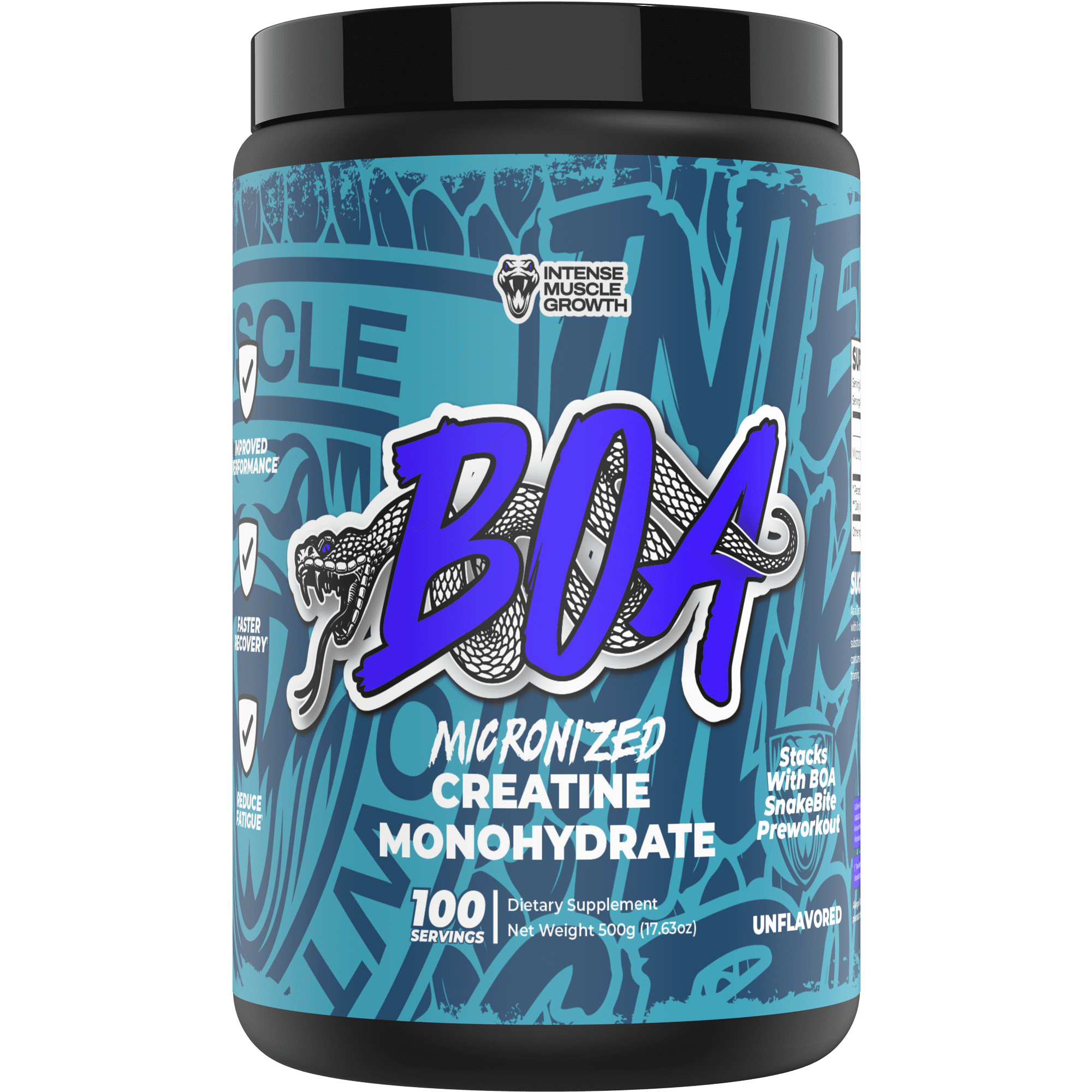 BOA Micronized Creatine Monohydrate Powder – Unflavored Creatine Supplement for Energy & Performance Support – 100 Servings