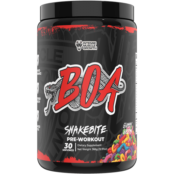 BOA Snakebite Flavored Pre-Workout Powder - Gummy Worms, 30 Count