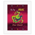 thumbnail image 1 of BOAC - Far East - Dragon - Vintage Airline Travel Poster by Maurice Laban c.1955 - Fine Art Rolled Canvas Print 11in x 14in, 1 of 4
