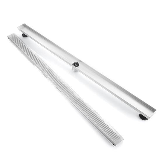 BOANN 304 Stainless Steel Rectangular Linear Shower Floor Drain in Gold 48" - Nickel