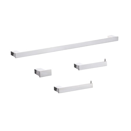 BOANN Sweden Series T304 Stainless Steel Bathroom Accessory Set in Chrome, 4 Piece
