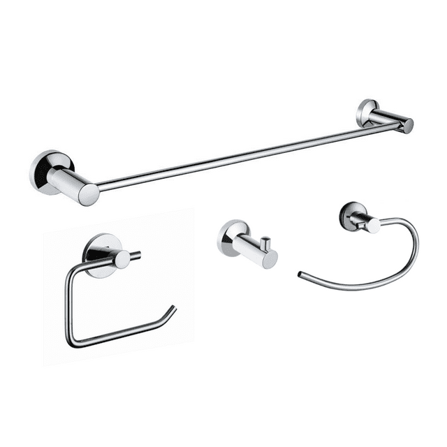 BOANN Tacoma Series BNBA4PK18-CHR T304 Stainless Steel Bathroom Accessory Set in Chrome, 4 Piece