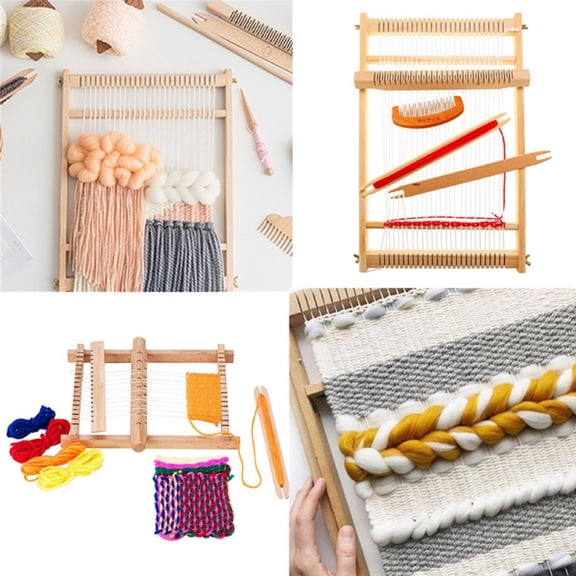 BOAPAI DIY Wood Knitting Weaving Loom Craft Kit for All Skill Levels Easy to Use for Making Home Decor and Gifts
